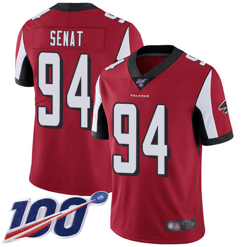 Atlanta Falcons Limited Red Men Deadrin Senat Home Jersey NFL Football #94 100th Season Vapor Untouchable